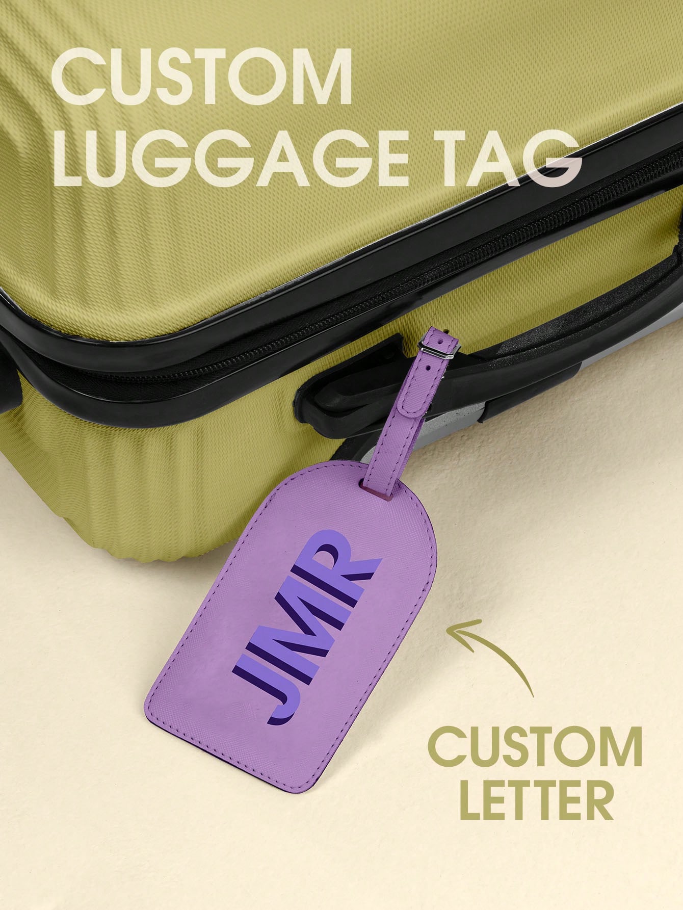 Travel Accessories Bag For Men - Персонализированная багажная бирка с инициалами, кожаная